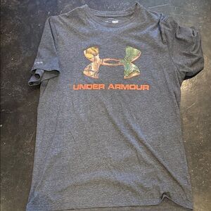 Under Armour Charcoal Tee with Camo Logo